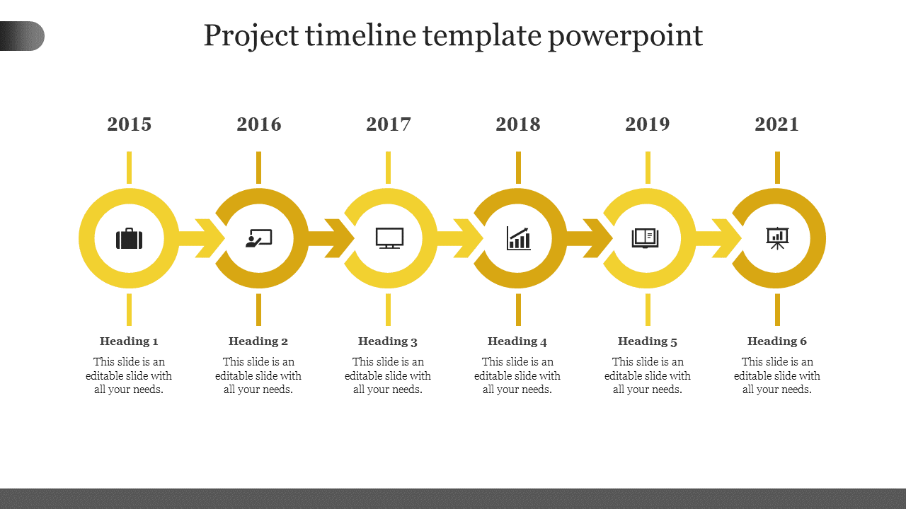 Free - Project Timeline Template PowerPoint Presentation-Six Node